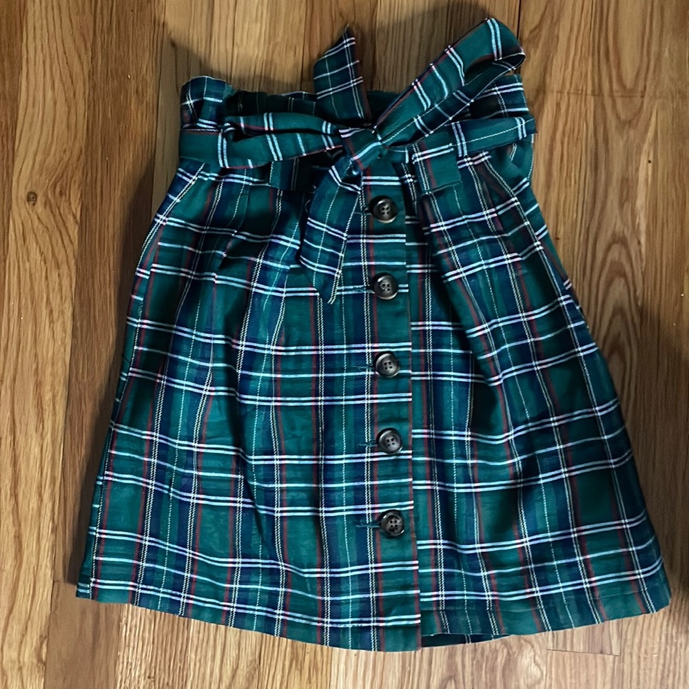 Shein Green Plaid Skirt